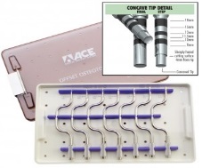 ACE Sinus Lift Offset Osteotome Kit- set of 7 osteotomes-concave tips, stainless steel